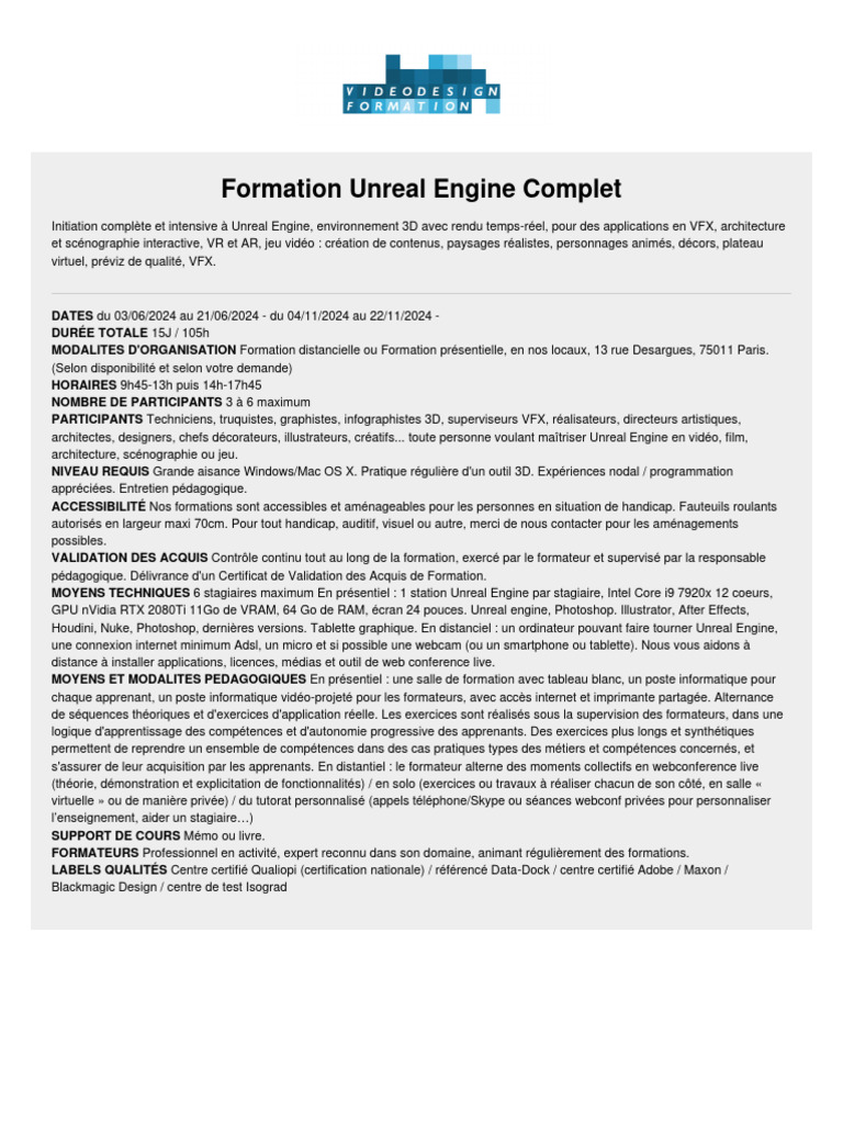 Formation Complète Unreal Engine 5 | PDF | Réalité virtuelle | Informatique