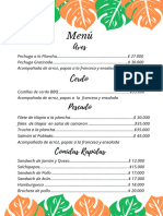 MENU HOTEL POBLADO 