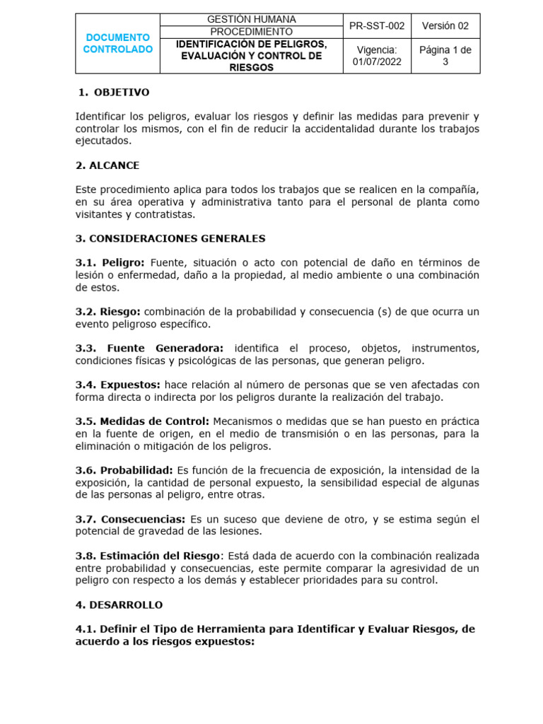 Identificación y Control de Riesgos Laborales | PDF | Riesgo