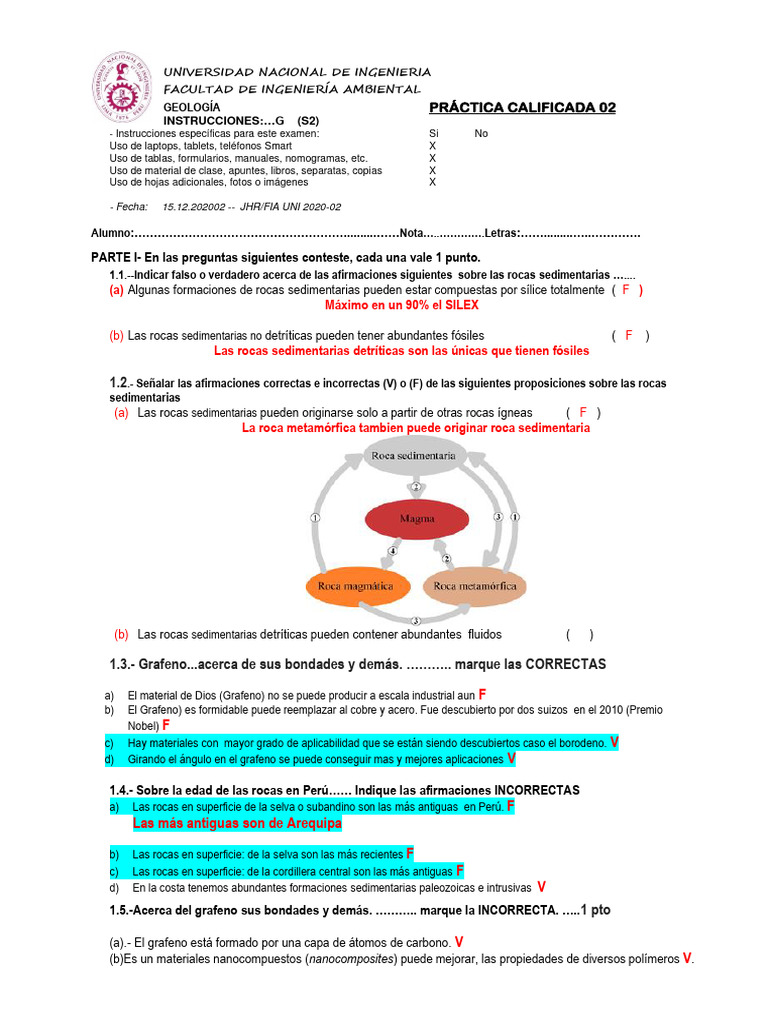 PC2 2022-2 Resuelto | PDF | Grafeno | Roca (geología)