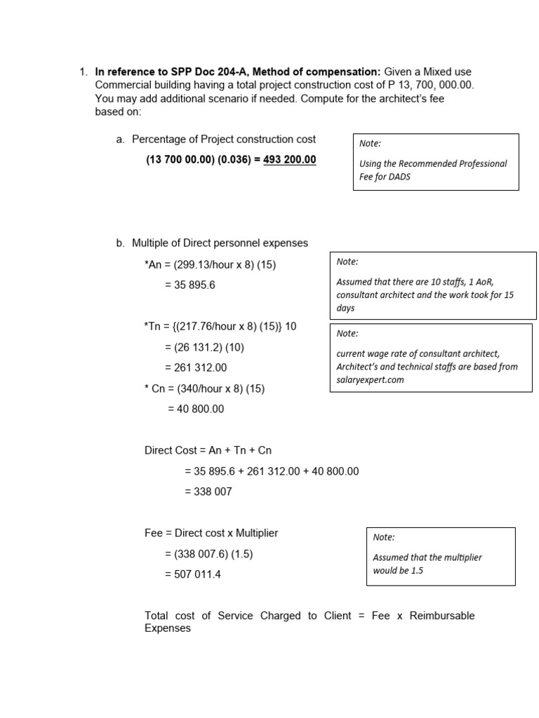 Professional Practic - SP Doc 204 | PDF | Architect | Fee