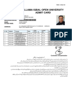 Admit Card AIOU