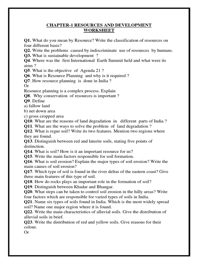 Resources and Development Worksheet | PDF | Travel | Foreign Language ...