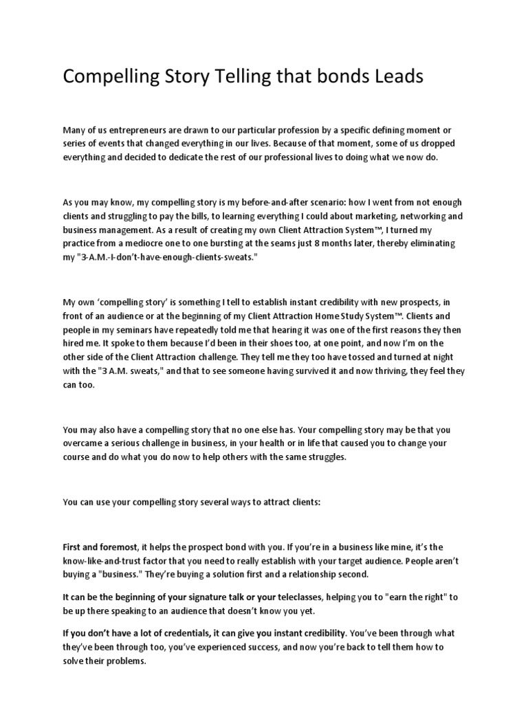 Compelling Storytelling | PDF | Storytelling