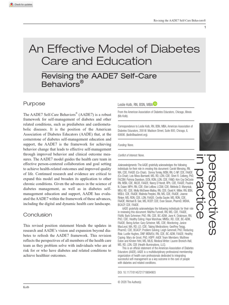2.1.1 An Effective Model of Diabetes Care and Education | PDF | Healthy ...