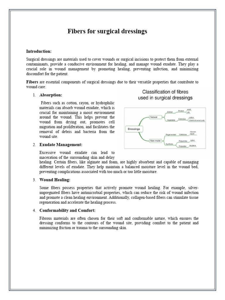 fibers of dressing | PDF | Wound | Wound Healing