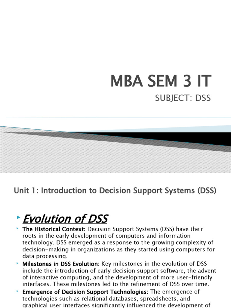 Evolution and Framework of DSS | PDF | Decision Support System ...
