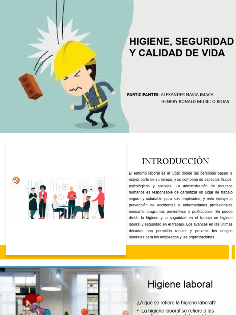 Higiene, Seguridad y Calidad de Vida Expo. | PDF | Seguridad y salud ...