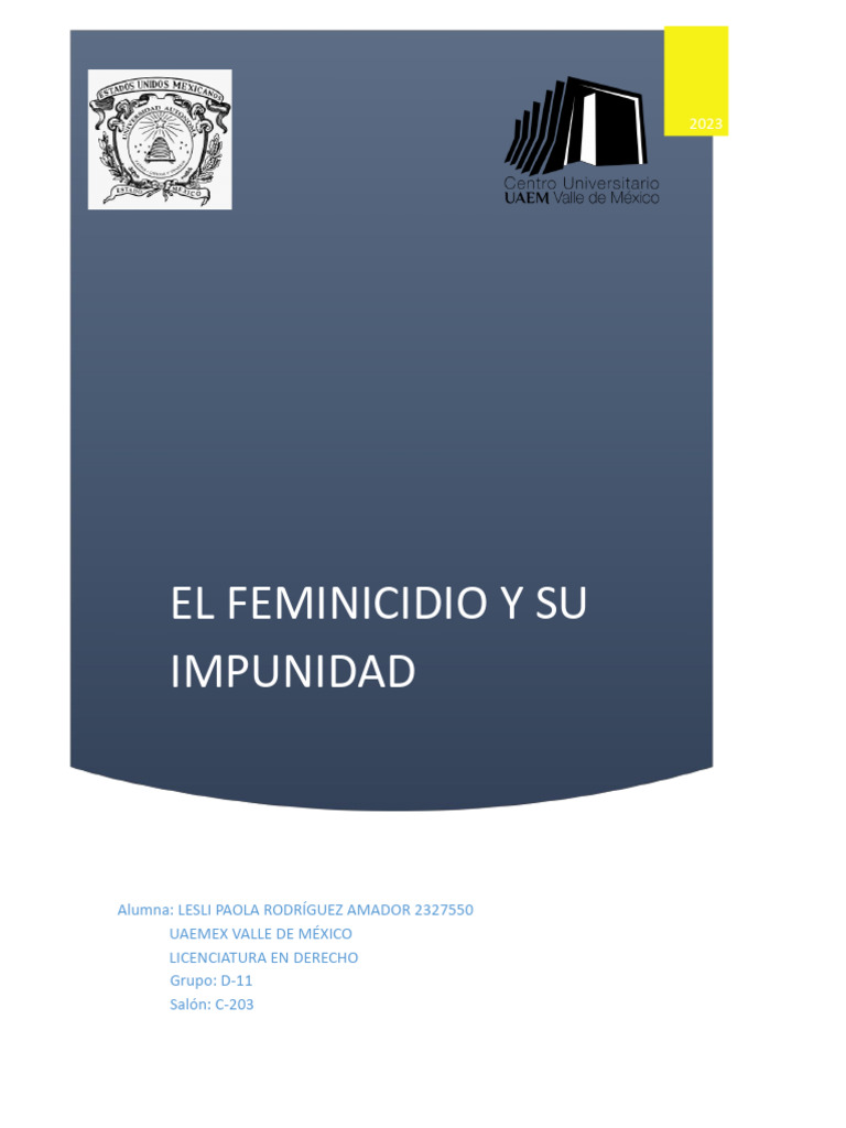 Feminicidio en México: Impunidad y Corrupción | PDF | Juez | Victimologia