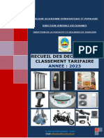 Recueil Des Decisions de Classement Tarifaire 2024 - 2
