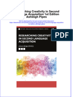 Full Ebook of Researching Creativity in Second Language Acquisition 1St Edition Ashleigh Pipes Online PDF All Chapter