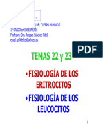 ENF Temas 22 y 23 Fisiología Eritrocitos y Leucocitos
