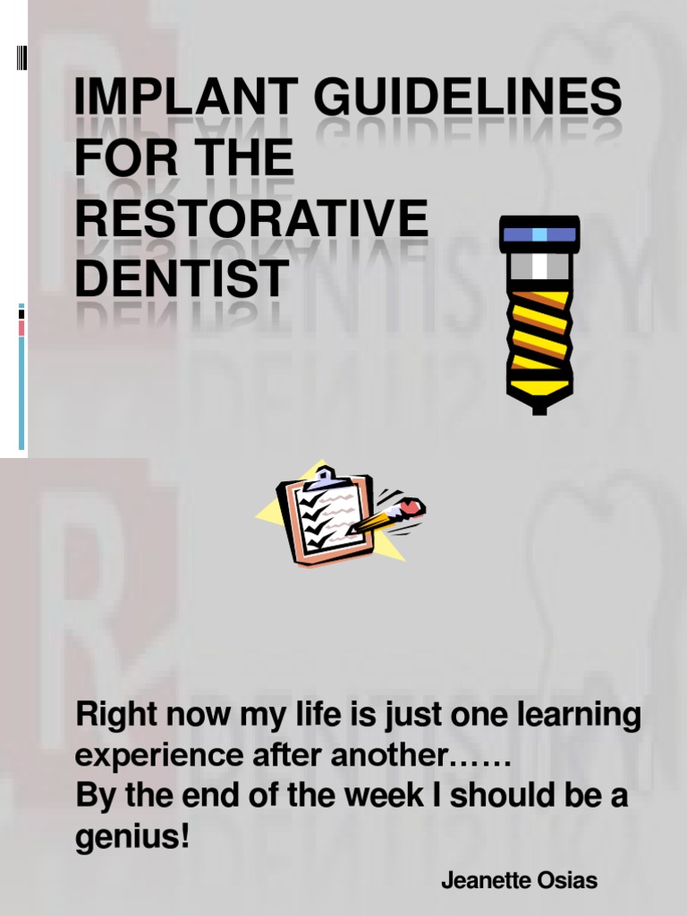Implant Guidelines For The Restorative Dentist | Dental ...