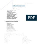 Les Activites de Maman Grammaire Ce1 Exercices Types de Phrases