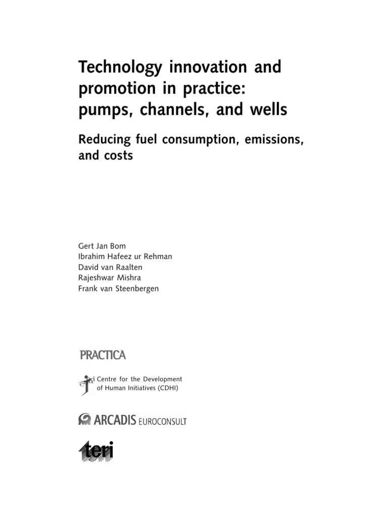 Technology Innovation In Pumps Channels And Wells Pdf Pump