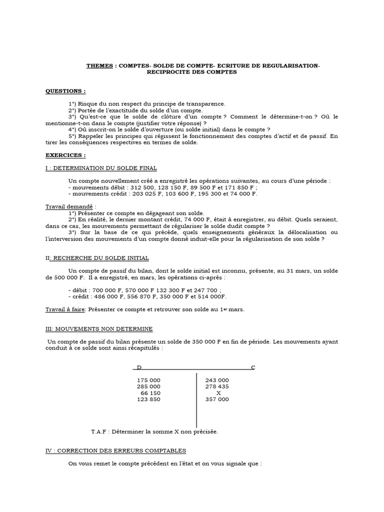 Solde Initial en Comptabilité | PDF | Banques | Les sociétés