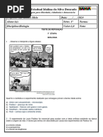 TESTE DE REPOSIÇAO BIOLOGIA - ETAPA 1