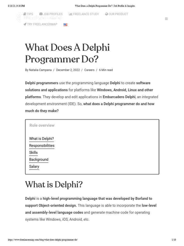 What Does A Delphi Programmer Do - Job Profile & Insights | PDF ...