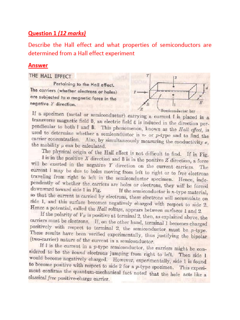 Hall Effect and Semiconductor Properties | PDF