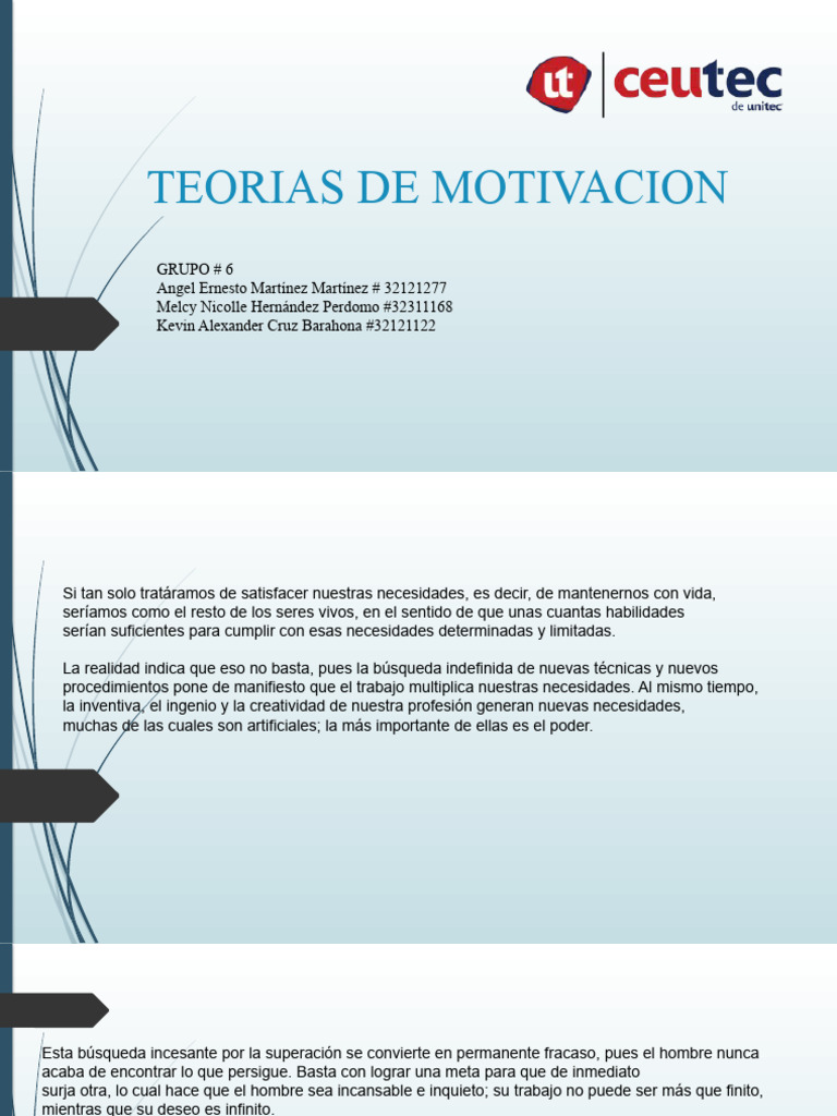 Teorias de Motivacion | PDF | Motivación | Motivacional