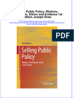 Download full ebook of Selling Public Policy Rhetoric Heresthetic Ethics And Evidence 1St Edition Joseph Drew online pdf all chapter docx 