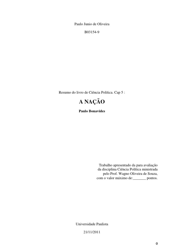 Significado de Nação na Ciência Política | PDF | Nação | Raça ...