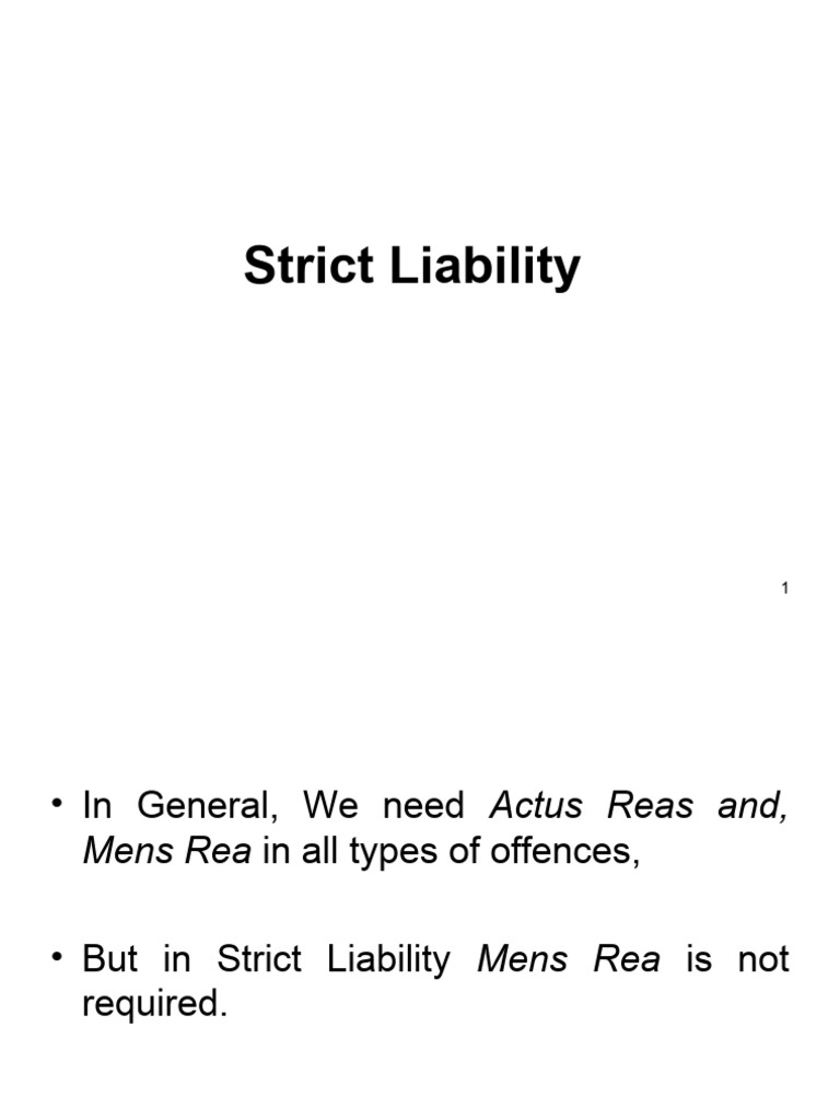Strict Liabilty | Download Free PDF | Strict Liability | Mens Rea