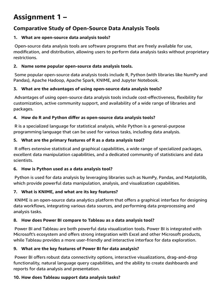 Comparative Study of Data Analysis Tools | PDF | Performance Indicator ...