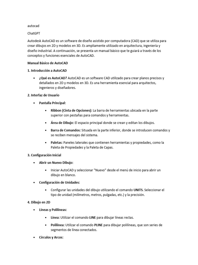 Manual Básico de AutoCAD: Guía Esencial | PDF | Cad automático | Diseño ...