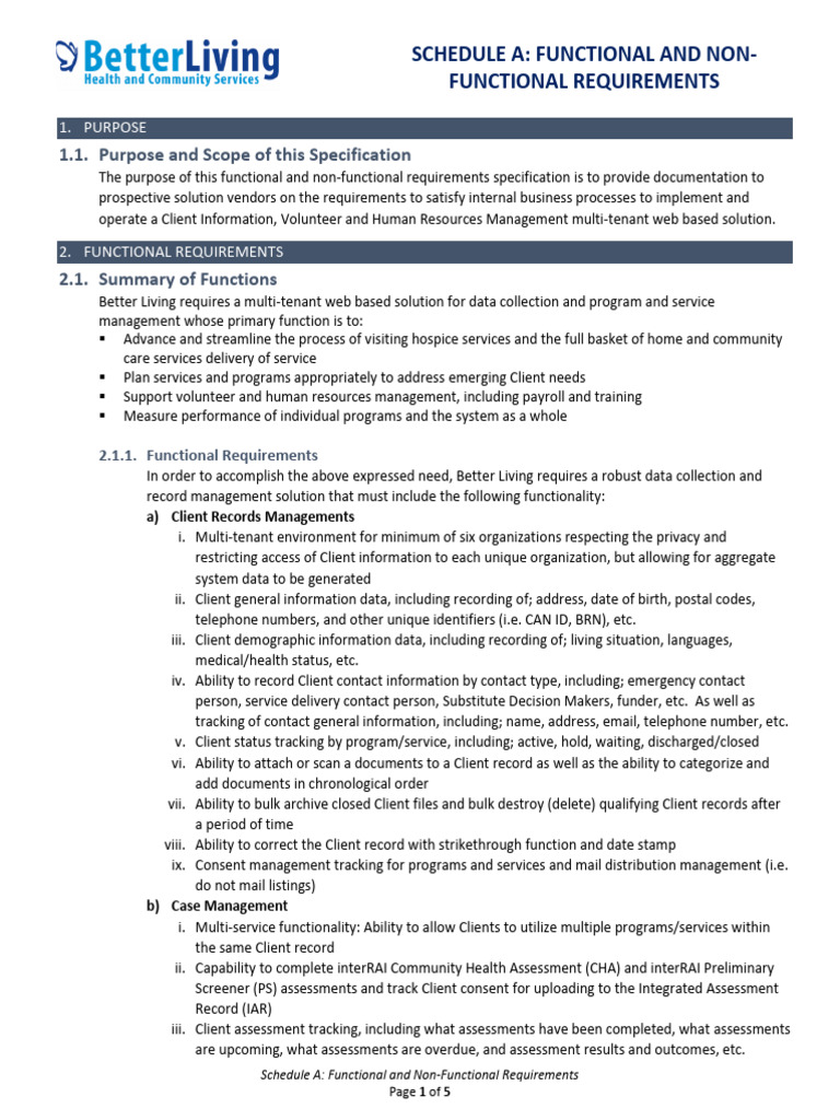 Functional & Non-Functional Requirements Document | PDF | Usability ...