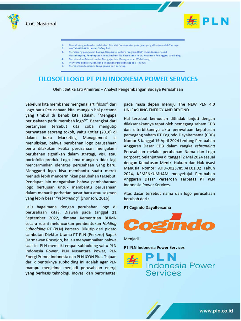 FILOSOFI LOGO PT PLN INDONESIA POWER SERVICEs | PDF