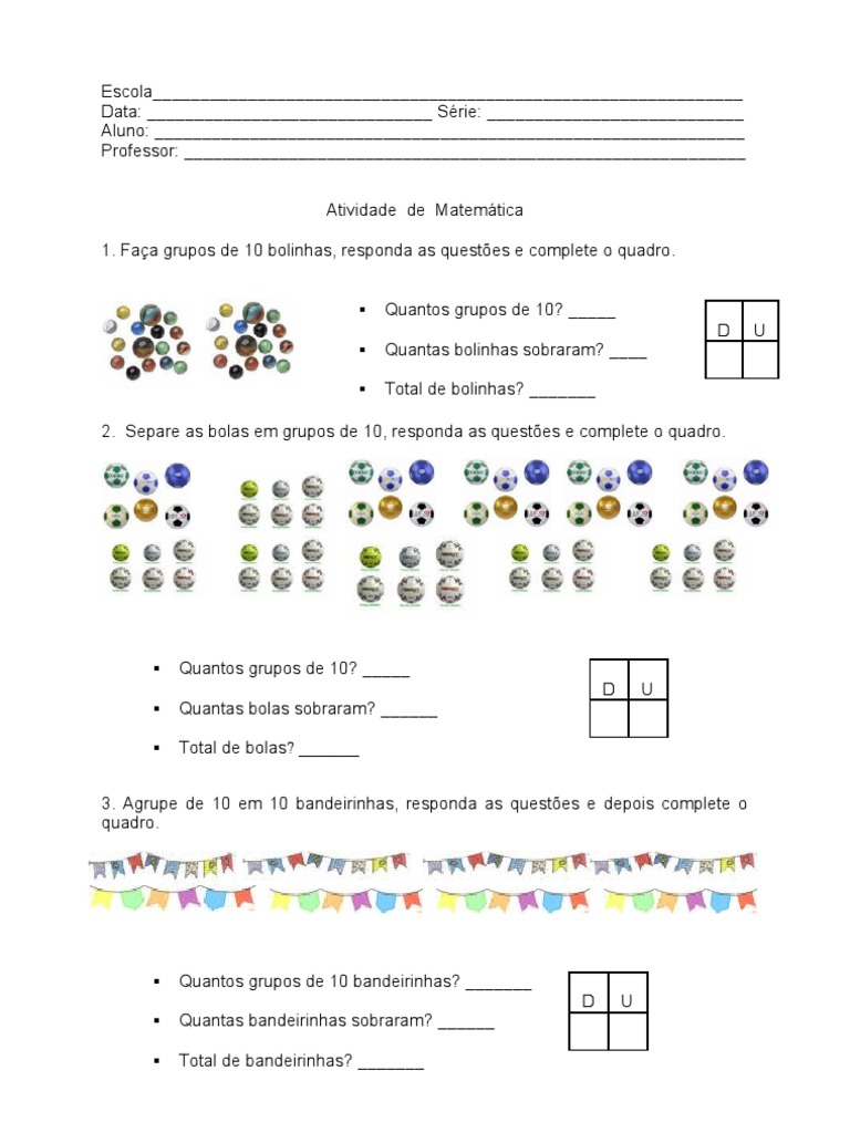 Atividades de Agrupamento para 1º e 2º Ano | PDF | Carreira e Crescimento