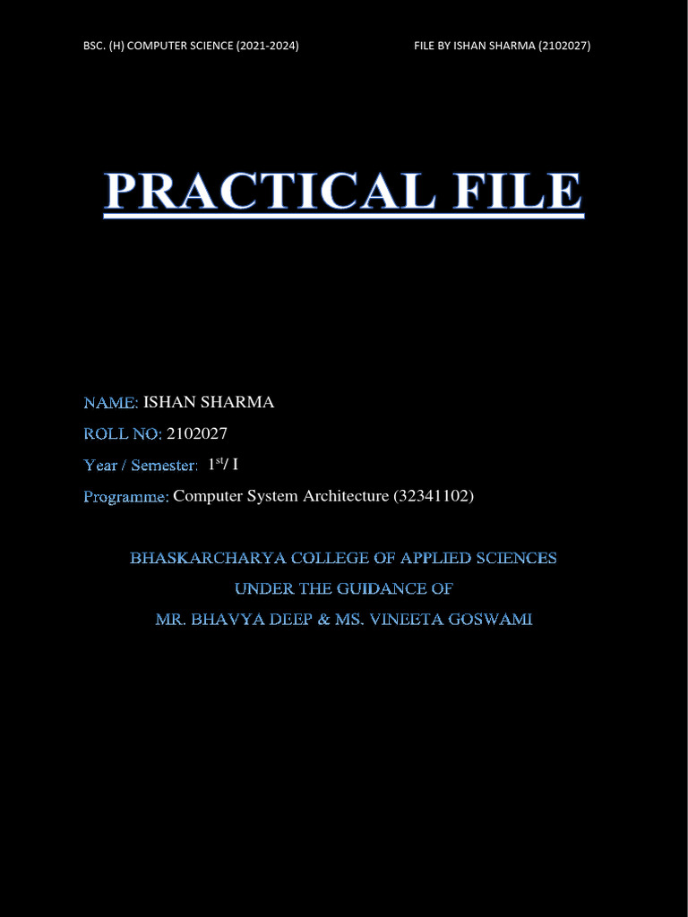 Computer Science Practical Guide 2021-2024 | PDF | Central Processing ...
