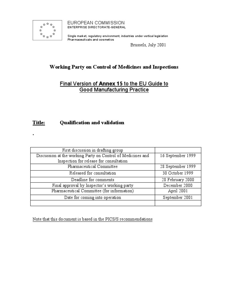 EU GMP_Qualification & Validations Verification And Validation