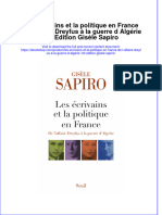 PDF of Les Ecrivains Et La Politique en France de L Affaire Dreyfus A La Guerre D Algerie 1St Edition Gisele Sapiro Full Chapter Ebook