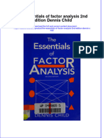 Full Ebook of The Essentials of Factor Analysis 2Nd Edition Dennis Child Online PDF All Chapter