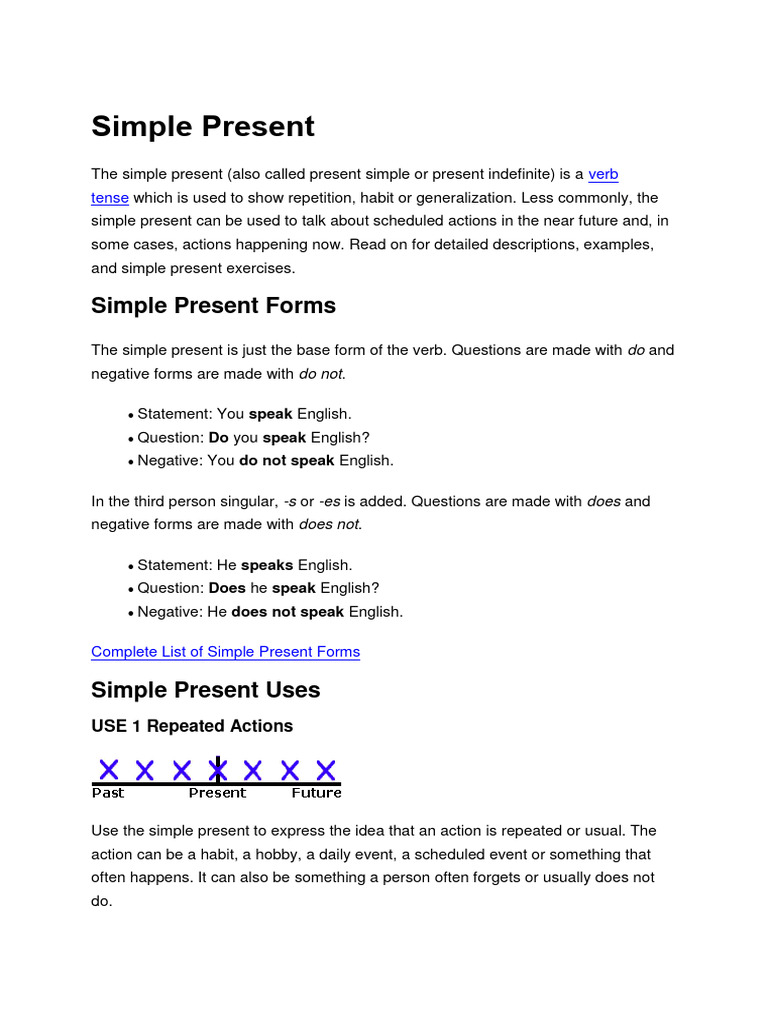 Present Tenses | PDF | Verb | Grammatical Tense