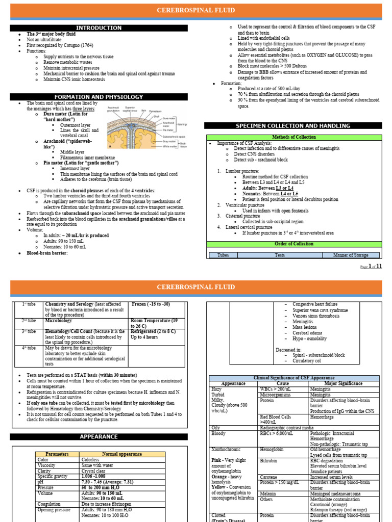 Understanding Cerebrospinal Fluid Analysis | PDF | Cerebrospinal Fluid ...