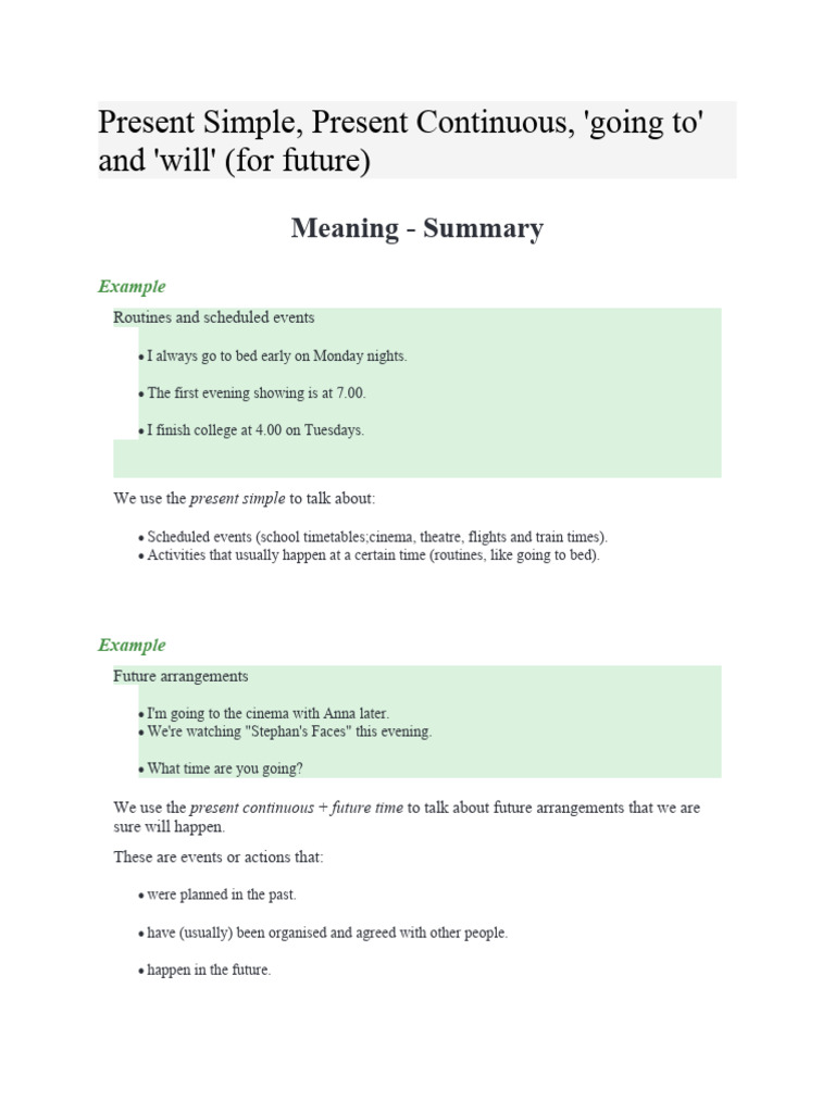 Understanding Present Tenses Usage | PDF | Verb