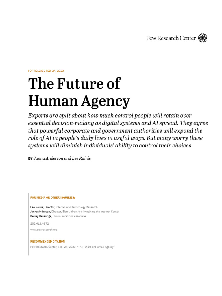 Future of Human Agency in AI | PDF | Artificial Intelligence ...
