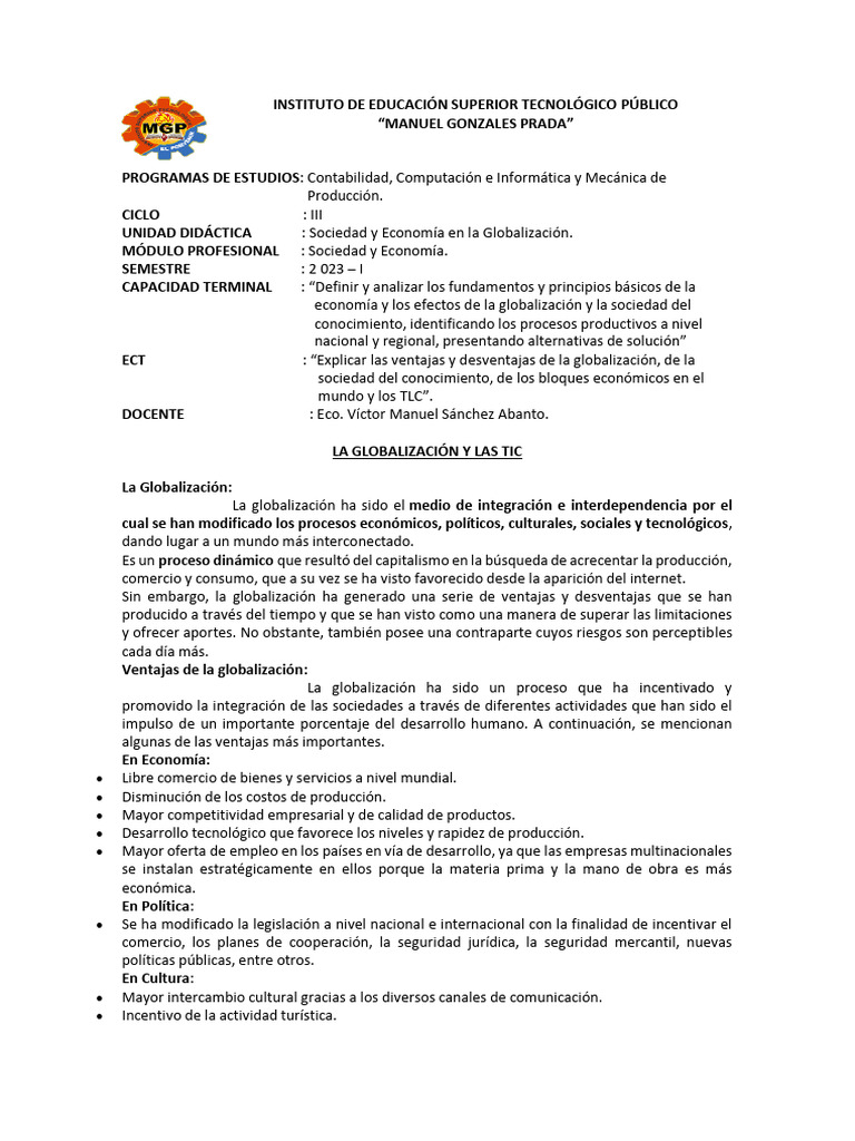 La Globalización y Las Tic. | PDF | Tecnología de información y ...