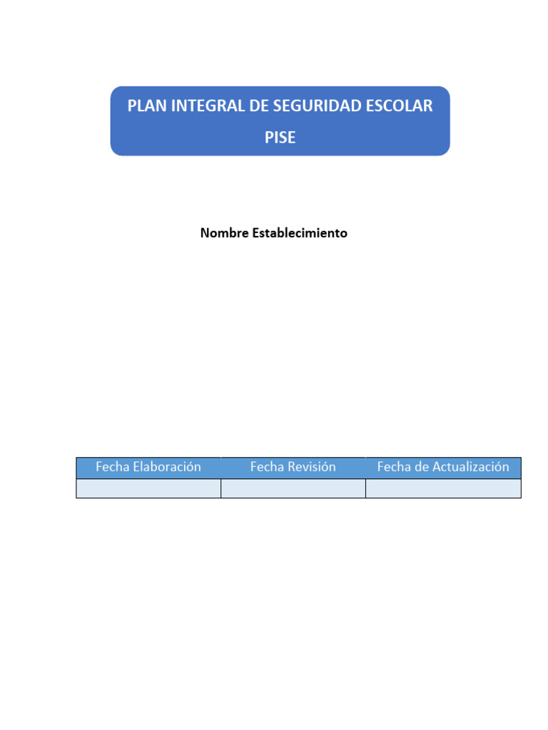 1.-Formato PISE - Mineduc | PDF | Educación de la primera infancia ...