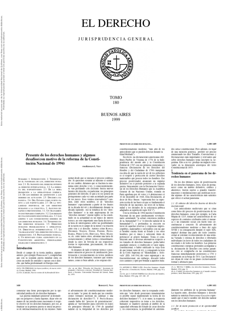 El Derecho: Jurisprudencia General | PDF | Derechos humanos | Constitución
