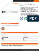 Matraca Doble Cuadros 3/8"y 1/2", Truper: 72 Dientes, Que Permite Apretar o A Ojar Con Un