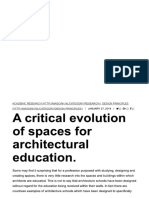 A Critical Evolution of Spaces for Architectural Education