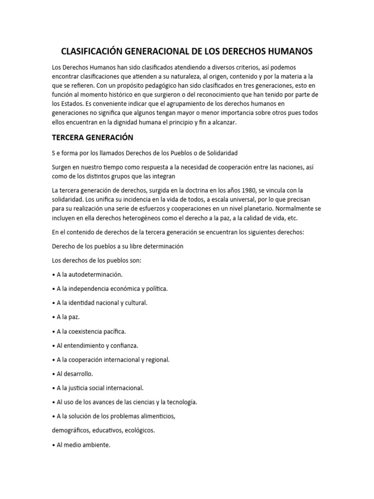 3, 4 y 5 Generacion | PDF | Derechos humanos | Autodeterminación