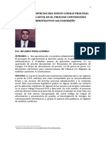 Algunas Incidencias Del Nuevo Código Procesal Civil y Mercantil en El Proceso Contencioso Administrativo Salvadoreño