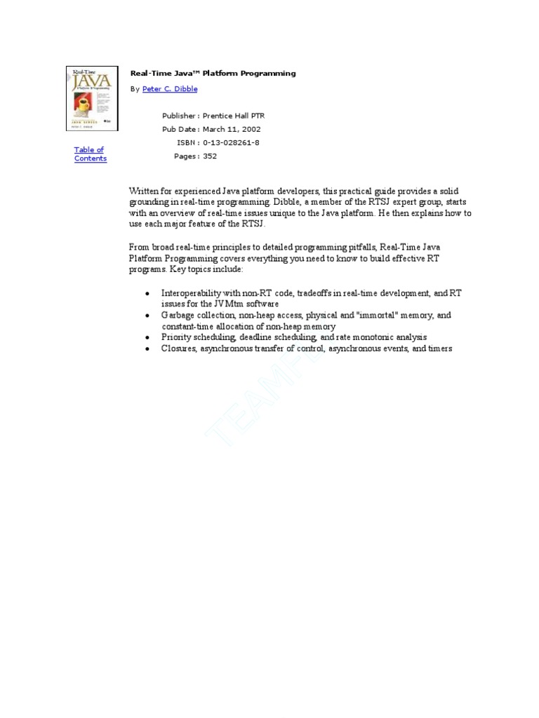 Real-Time Java Platform Programming | PDF | Real Time Computing | Java ...