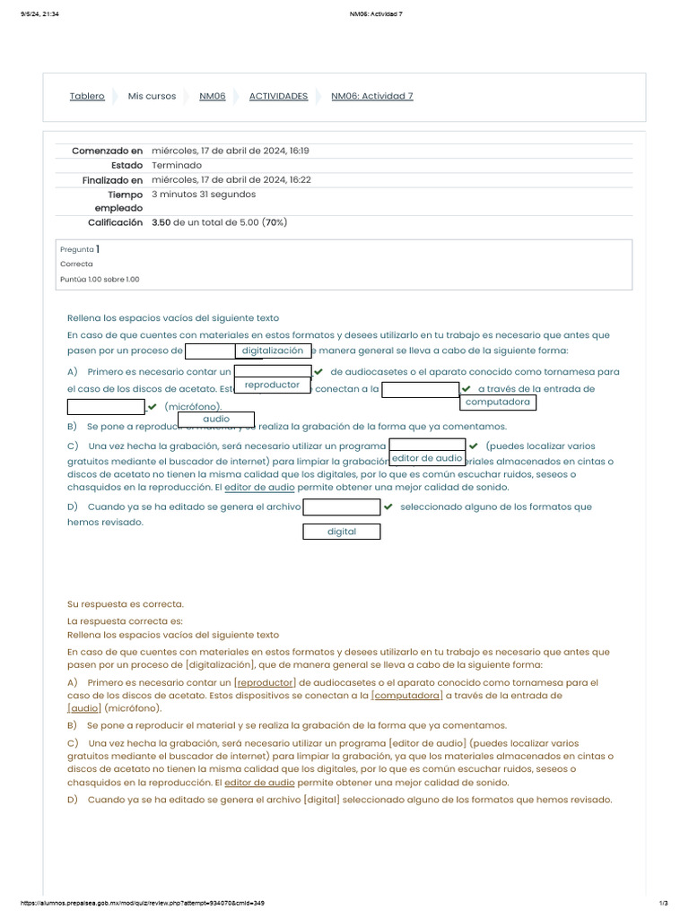 Nm06 Actividad 7 Pdf Tecnología De Producción Sonora Tecnología