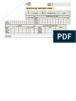 Learner's Individual Record Card (Excel)
